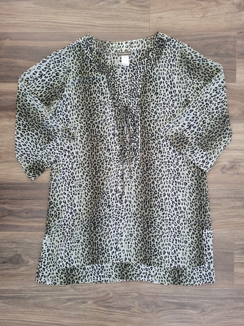 Tommy Bahama Light Weight/ Sheer Green Leopard Print Sun Dress